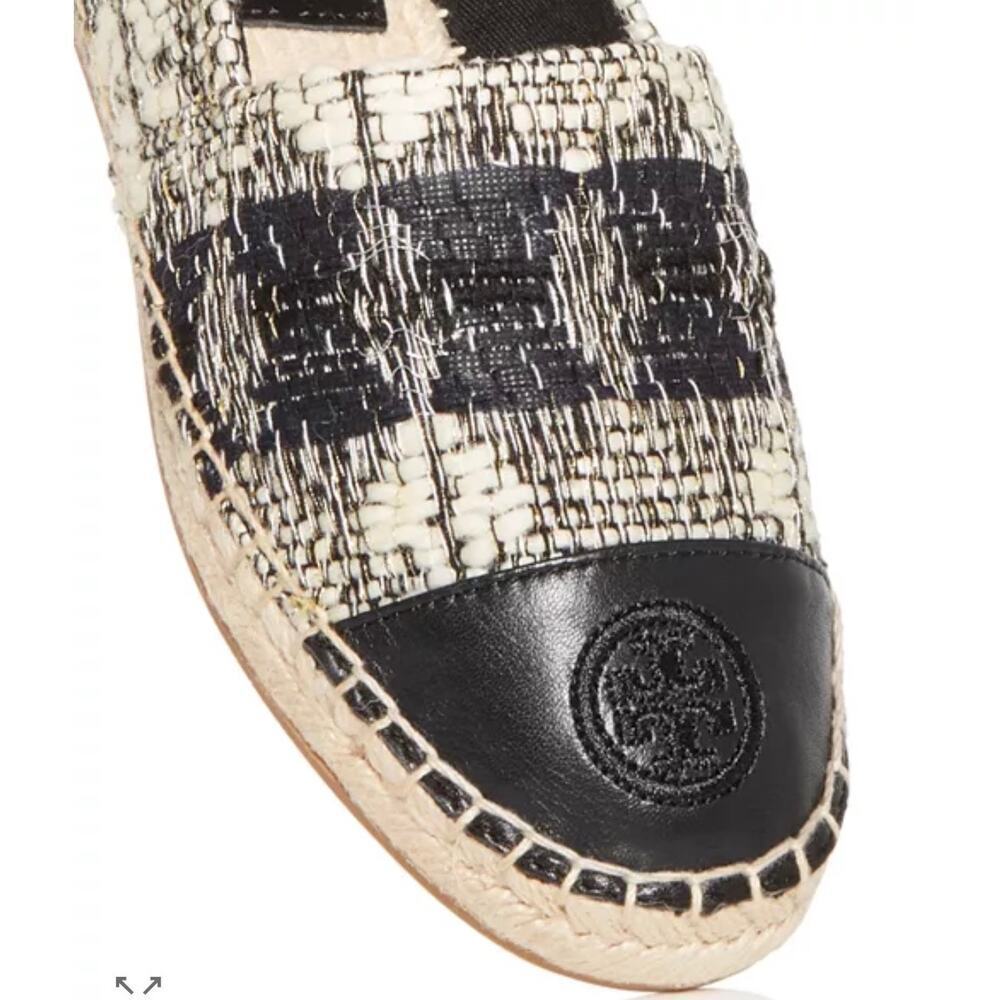 Tory Burch Women's Woven Stripe Cap Toe Espadrille Flats, 7.5